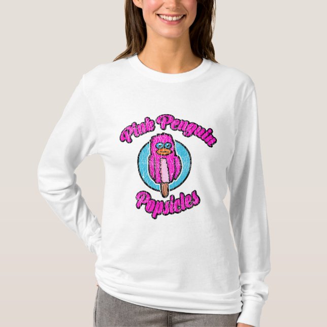 Pink Penguin Popsicle T-Shirt (Front)