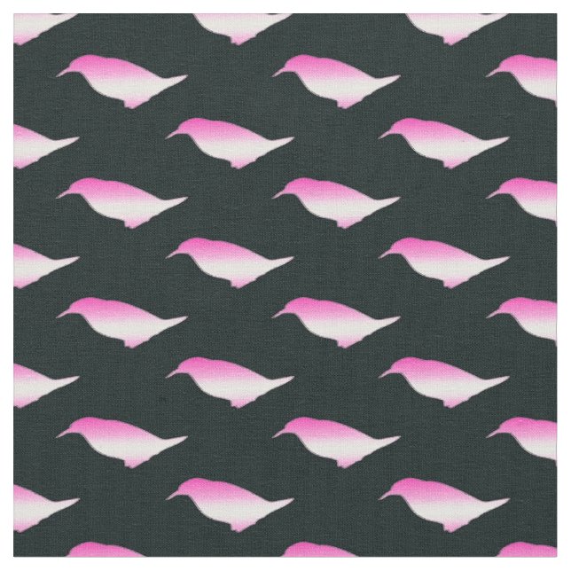 Pink penguin silhouette fabric (Close Up)