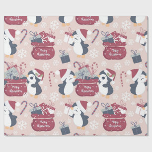Pink Penguins  Wrapping Paper