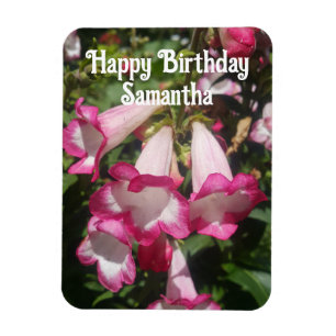 Pink Penstemon Flower flowers Floral Birthday Magnet