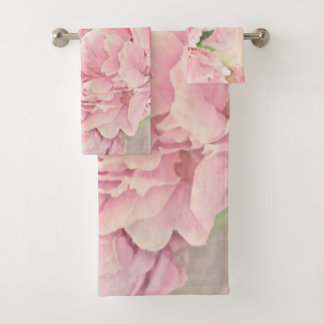 Pink Peonies Bath Towel Set