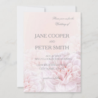 Pink peonies Budget Wedding Invitation