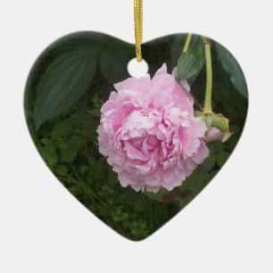 Pink Peonies Ceramic Tree Decoration