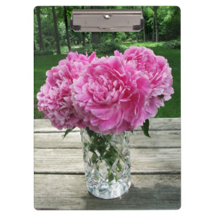 Pink Peonies Clipboard