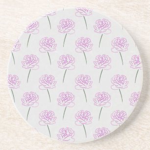 pink peonies coaster