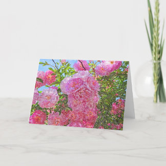 Pink Peonies- Coloured Pencil Card