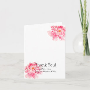 Pink Peonies Floral Thank You