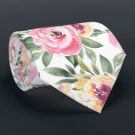 Pink Peonies Floral Watercolor Flowers Necktie<br><div class="desc">Featuring soft blushing peony flowers with lush botanical green foliage. Warm soft shades of greens and pastels are back again for summer, and this ethereal palette proves it. A palette of peach, blush, pink and cool sea green just couldn’t be any more perfect for a summer soirée. With both warm...</div>