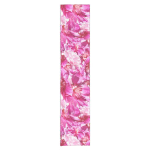 Pink Peonies Flower Table Runner
