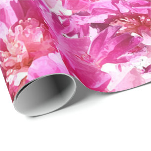 Pink Peonies Flower Wrapping Paper