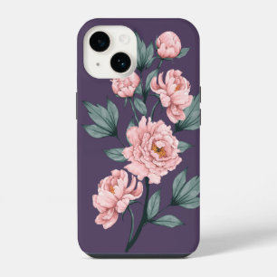 Pink Peonies Flowers Floral Watercolour iPhone 14 Case