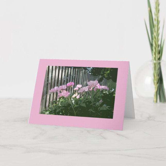 Pink Peonies Greeting Card (Front)