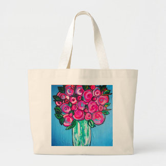 Pink Peonies Large Tote Bag