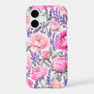 Pink Peonies & Lavender Watercolor Floral Pattern
