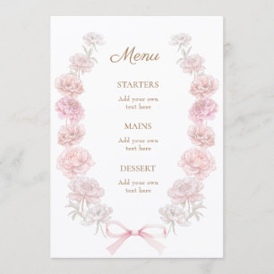 pink peonies Menu