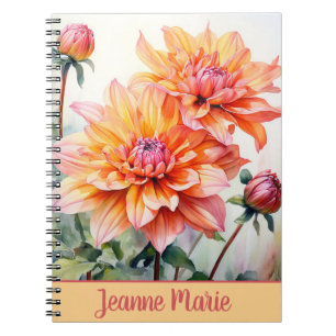 Pink Peonies Personalised Whimsical Floral Notebook