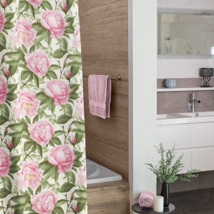 Pink Peonies Shower Curtain