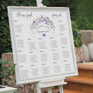 Pink Peonies Wedding Seating Chart 17 Tables