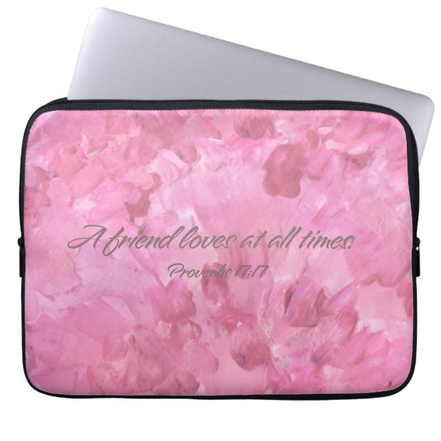 Pink Peony-A Friend Loves Tablet/Laptop Sleeve (Front)