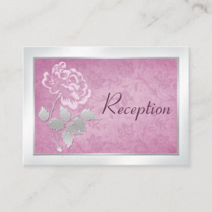 Pink Peony and Silver Enclosure Card