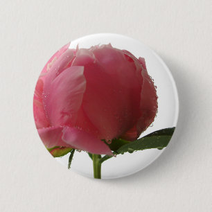 Pink Peony Blossom 6 Cm Round Badge