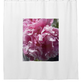 Pink Peony Blossom Nature Photography Shower Curta Curtain
