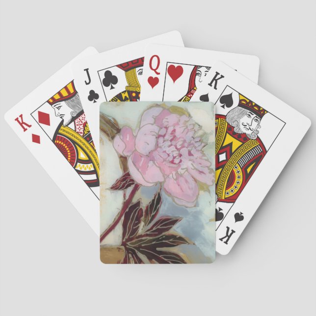 Pink Peony Blossom Playing Cards (Back)
