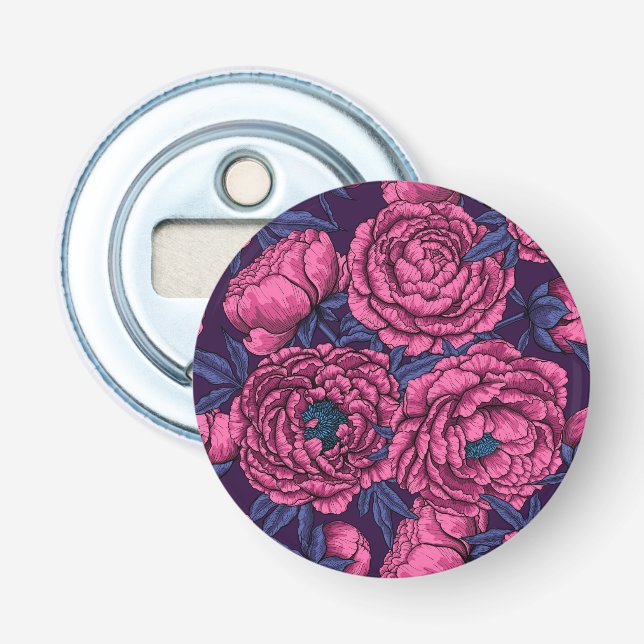 Pink peony bouquet bottle opener (Front)