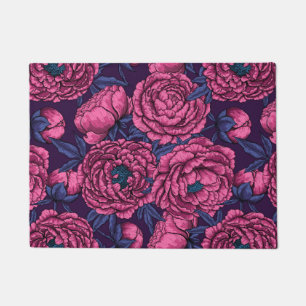 Pink peony bouquet doormat