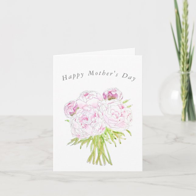pink peony bouquet Mother's Day  Card (Front)