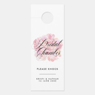 Pink Peony Bridal Chamber Wedding Door Sign