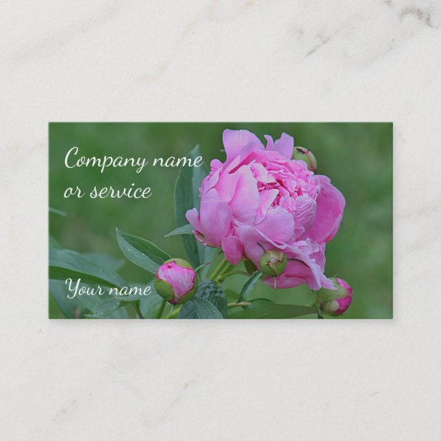 Pink Peony Business Card (Front)