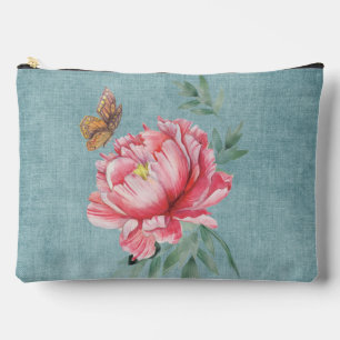 Pink Peony & Butterfly Cosmetic Bag