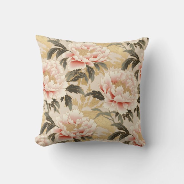 Pink Peony Cushion (Front)