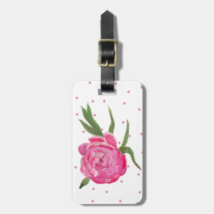 Pink Peony Custom Luggage Tag