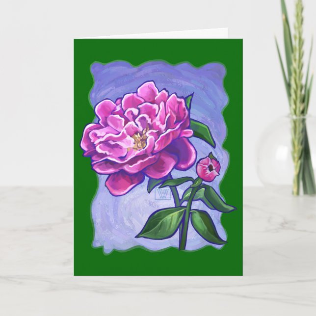 Pink Peony Customisable Happy Mother' Day Card (Front)