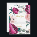 Pink Peony Eucalyptus Garden Floral Glam Wedding  Invitation<br><div class="desc">Thank You Card. Check out other items in this matching suite.</div>