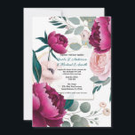 Pink Peony Eucalyptus Garden Floral Glam Wedding  Invitation<br><div class="desc">Customize for your event</div>