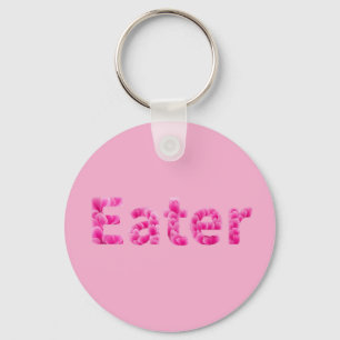 Pink Peony Floral Eater Key Ring