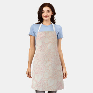 Pink Peony Floral Pattern Apron