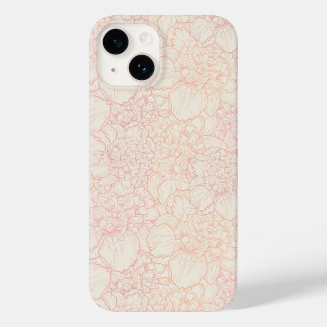 Pink Peony Floral Pattern Case-Mate iPhone Case (Back)