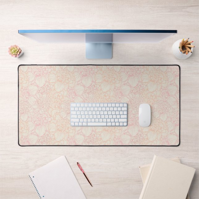 Pink Peony Floral Pattern Desk Mat (Office 1)