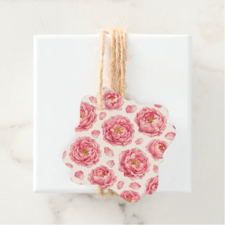 Pink Peony Floral Pattern Favour Tags