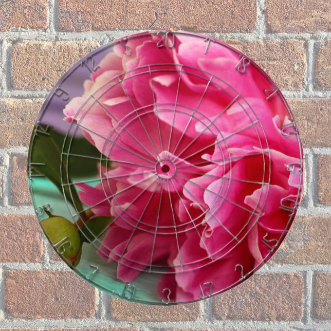 Pink Peony Floral Photgraphy Dartboard (Creator Uploaded)