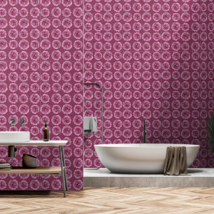 Pink peony floral wallpaper