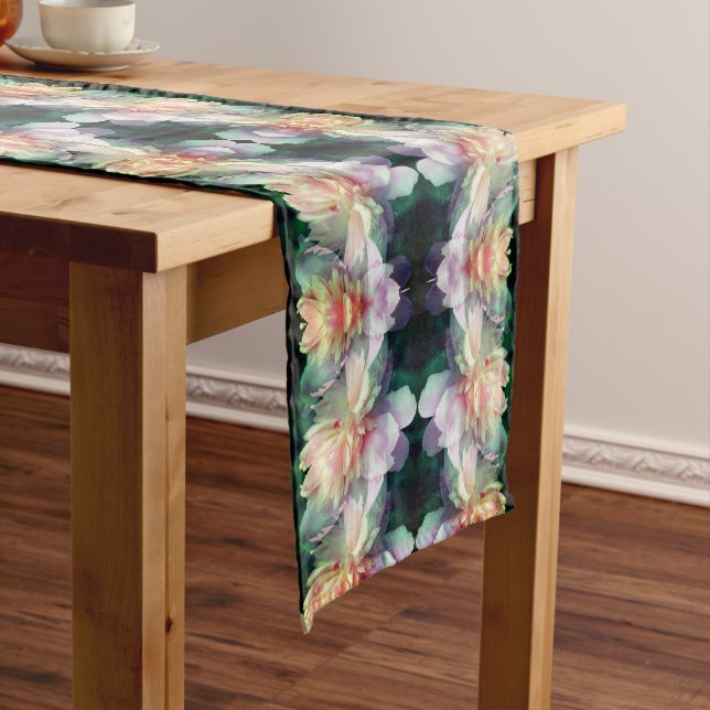 Pink Peony Flower Abstract                   Short Table Runner (In Situ)