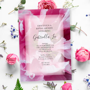 Pink Peony Flower Bridal Shower Invitation