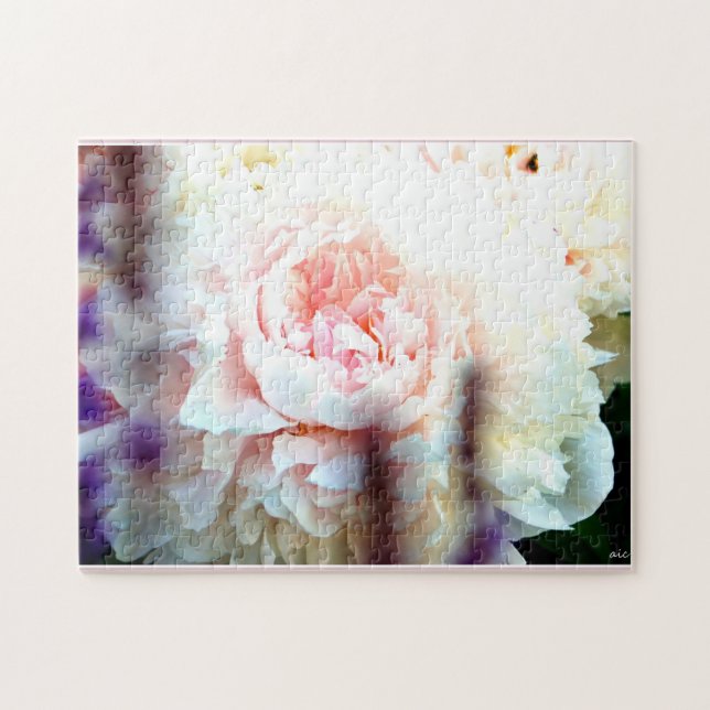 Pink Peony Flower Puzzle (Horizontal)