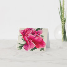 Pink Peony Flower Thank You Cards