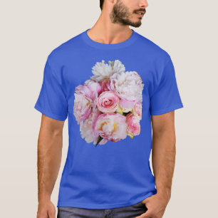 Pink Peony Flowers and Roses Photo Cutout T-Shirt